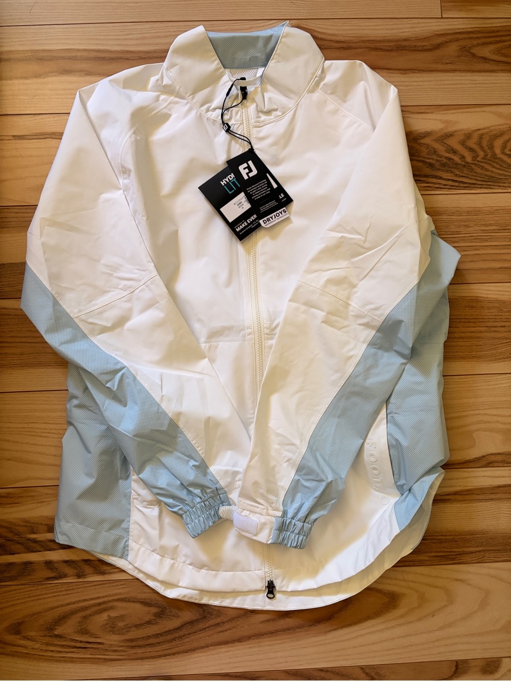 NWT FootJoy White and Light Blue Women’s Windbreaker Bomber Jacket